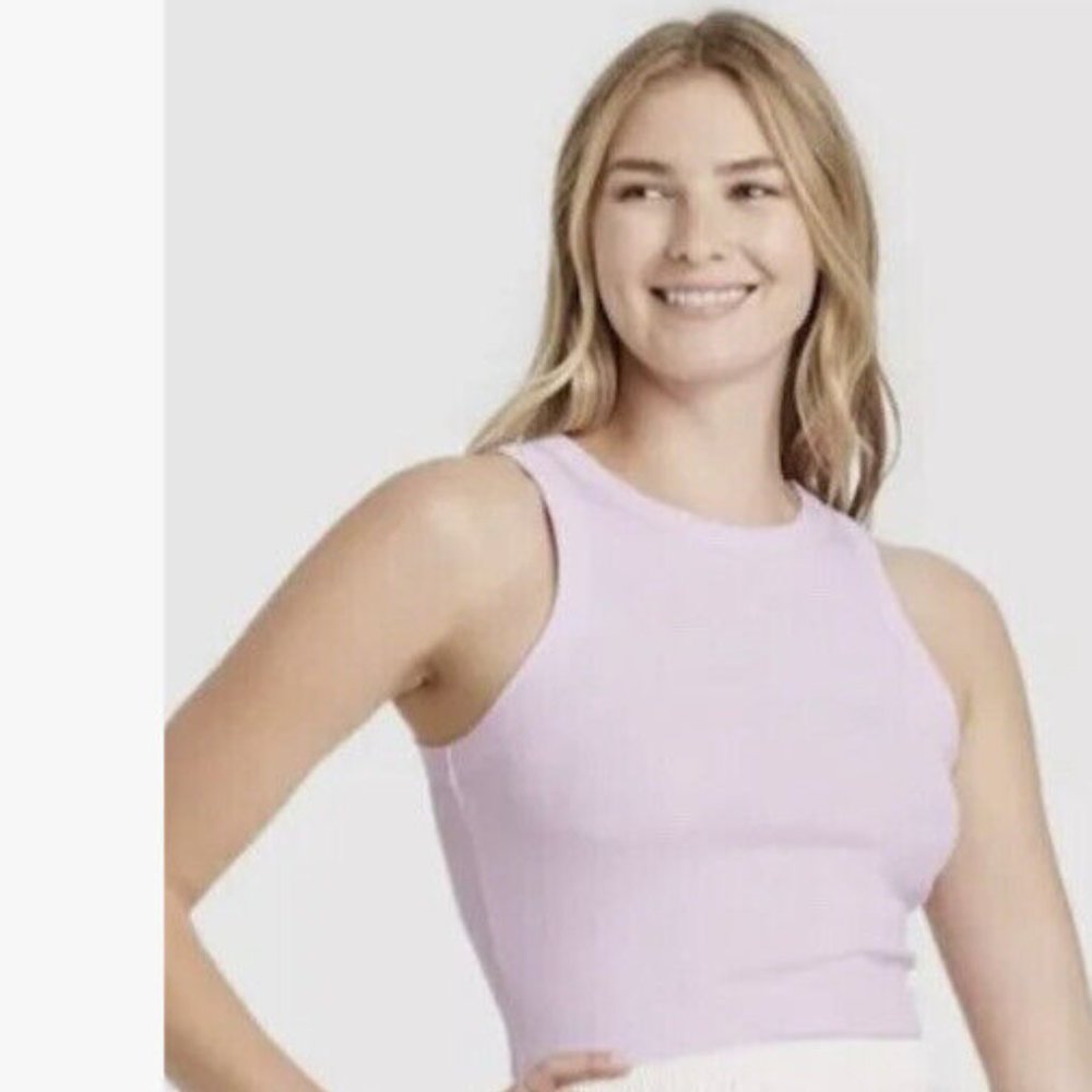 Women's A New Day Lilac Ribbed Tank Top